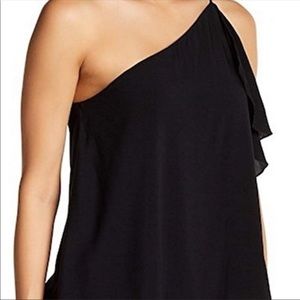 CAD one shoulder draped ruffle blouse XL rayon